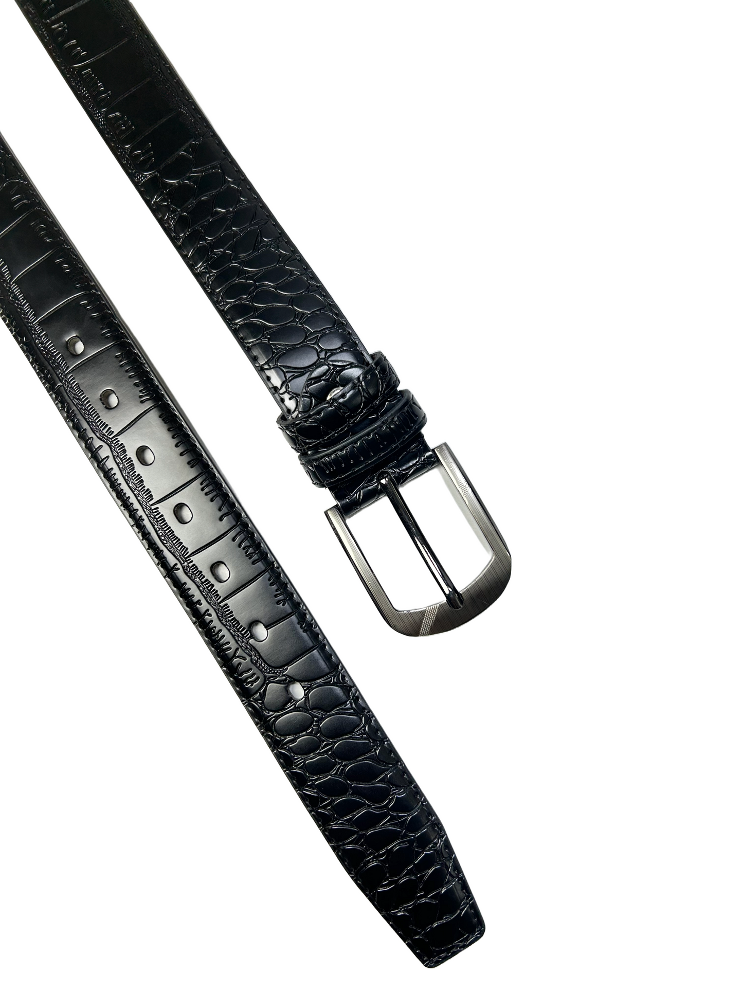 Crocodile Textured Leather Belt